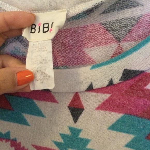 Pink Aztec Print Geometric Oversized Longsleeve Slouchy shirt Boho Pullover - Picture 4 of 7